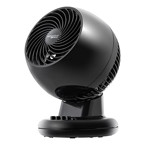 IRIS USA WOOZOO Oscillating Fan, Vortex Fan, Air Circulation, 3 Speed Settings, 6 Tilting Head Settings, 46ft Max Air Distance, Medium, Black