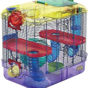 Kaytee CritterTrail Two Level Habitat for Pet Dwarf Hamsters, Gerbils or Mice, Blue