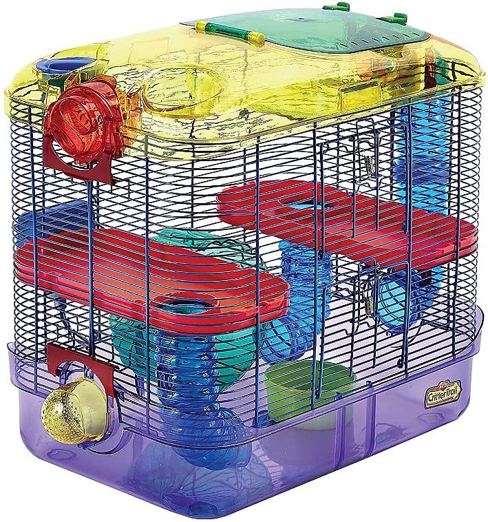 Kaytee CritterTrail Two Level Habitat for Pet Dwarf Hamsters, Gerbils or Mice, Blue