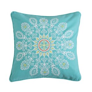 laurel coral teal geometric pillow