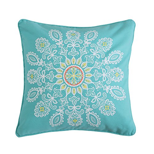 Laurel Coral Teal Geometric Pillow