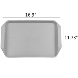 Anbers Grey Plastic Serving Tray/Cafeteria Fast Food Tray,12" by 16", Pack of 4