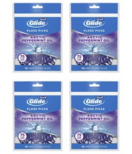 oral-b glide 3d white floss picks radiant mint, 75 count (pack of 4)