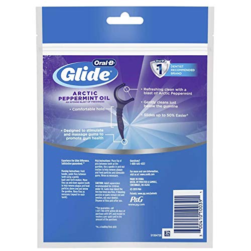 Oral-B Glide 3d White Floss Picks Radiant Mint, 75 Count (pack of 4)