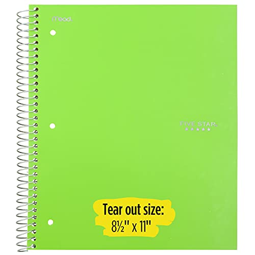 Five Star Spiral Notebooks, 3 Subject, College Ruled Paper, 150 Sheets