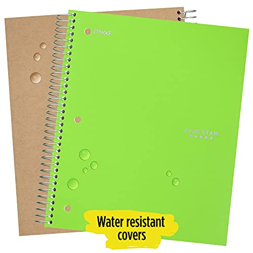 Five Star Spiral Notebooks, 3 Subject, College Ruled Paper, 150 Sheets