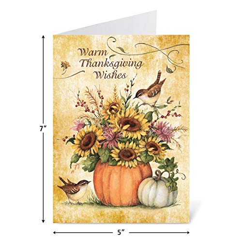 Current Harvest Thanksgiving Greeting Cards Set - Themed Holiday Card Variety Value Pack, Set of 6 Large 5 x 7-Inch Cards, Assortment of 3 Unique Designs, Envelopes Included