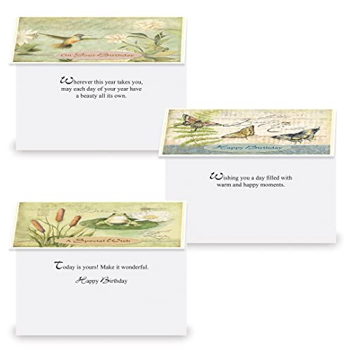 Nature's Sanctuary Birthday Greeting Cards Value Pack - Set of 20 (10 designs), Large 5" x 7", Happy Birthday Cards with Sentiments Inside