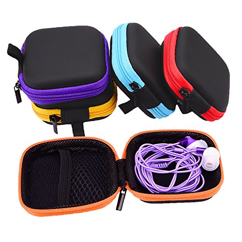 Sunmns 5 Pieces in Ear Bud Earphone Headset Headphone Case Mini Storage Carrying Pouch Bag