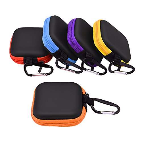 Sunmns 5 Pieces in Ear Bud Earphone Headset Headphone Case Mini Storage Carrying Pouch Bag