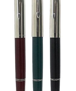 SIPLIV 3PCS Classic Fountain Pen Hero 616, in 3 Colors, Silver Trim