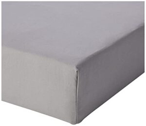amazonbasics everyday 100% cotton fitted sheet, dark gray 180 x 200 x 30 cm