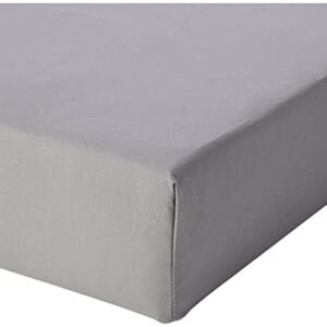 AmazonBasics everyday 100% cotton Fitted Sheet, Dark Gray 180 x 200 x 30 cm
