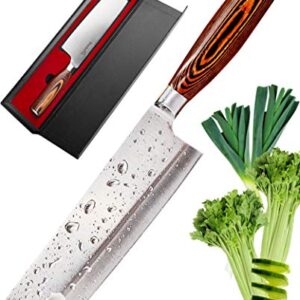 TradaFor Chopping Knife - Vegetable Knife - Usuba Asian Knife - Japanese Vegetable Cleaver Knife - Kitchen Knife - High Carbon Stainless Pro Japanese Cleaver Knife - Gift in Stylish Gift Box