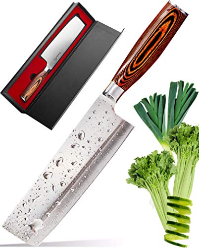 TradaFor Chopping Knife - Vegetable Knife - Usuba Asian Knife - Japanese Vegetable Cleaver Knife - Kitchen Knife - High Carbon Stainless Pro Japanese Cleaver Knife - Gift in Stylish Gift Box