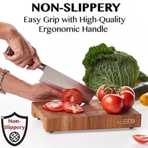 TradaFor Chopping Knife - Vegetable Knife - Usuba Asian Knife - Japanese Vegetable Cleaver Knife - Kitchen Knife - High Carbon Stainless Pro Japanese Cleaver Knife - Gift in Stylish Gift Box