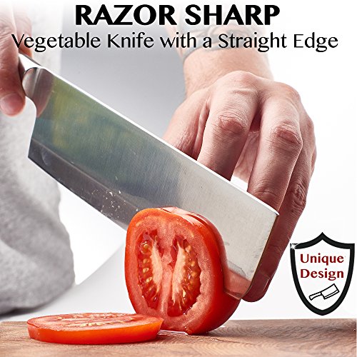 TradaFor Chopping Knife - Vegetable Knife - Usuba Asian Knife - Japanese Vegetable Cleaver Knife - Kitchen Knife - High Carbon Stainless Pro Japanese Cleaver Knife - Gift in Stylish Gift Box