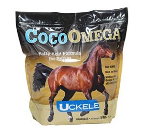 uckele cocoomega granular horse supplement - fatty acid formula for horses - equine vitamin & mineral supplement - non-gmo - soy free - 5 pound (lb)