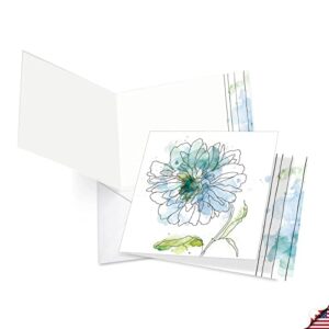 The Best Card Company - 12 Assorted Blank Note Cards (4 x 5.12 Inch) - Boxed All Occasion Notecards Bulk (4 Designs, 3 Each) - Basic Blooms MQ4627OCB-B3x4