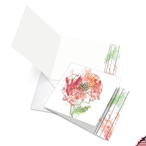 The Best Card Company - 12 Assorted Blank Note Cards (4 x 5.12 Inch) - Boxed All Occasion Notecards Bulk (4 Designs, 3 Each) - Basic Blooms MQ4627OCB-B3x4