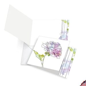 The Best Card Company - 12 Assorted Blank Note Cards (4 x 5.12 Inch) - Boxed All Occasion Notecards Bulk (4 Designs, 3 Each) - Basic Blooms MQ4627OCB-B3x4