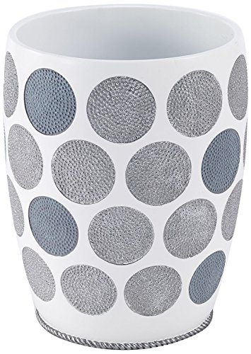 Avanti Linens - Wastebasket, Decorative Trash Can, Metallic Accented Bathroom Accessories (Dotted Circles Collection)