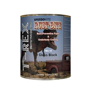 paint over rust with underbody gloss black paint, gallon, trc-15, rust-bite