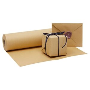 kraft paper roll 12 x 1200 in, plain brown shipping paper for gift wrapping, packing, diy crafts, bulletin board easel (100 feet)