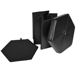 Achim Home Furnishings Collapsible Storage Hexagon - Black Faux Leather 15x15x15