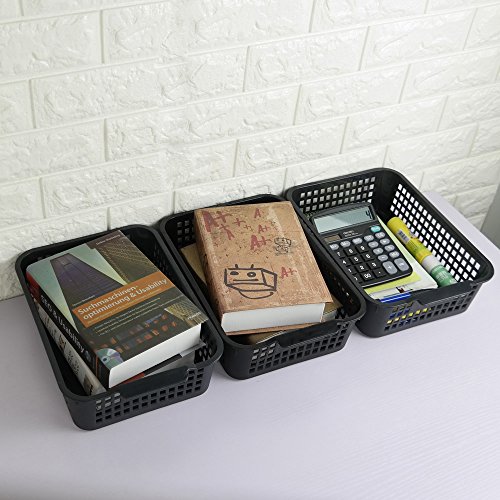 Begale Plastic Desktop Storage Trays Baskets Organization, Set of 6