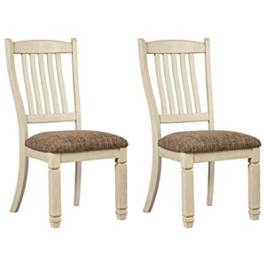 signature design by ashley bolanburg upholstered dining room chair, 2 count, antique white