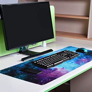 iKammo Large Galaxy Desk Mat Mouse Pad Big DeskPad Desk Cover Extended Cute Computer Mouse Pad XXL Big Office Desk Mouse Mat/Pad with Waterproof Surface-Optimized Gaming Surface (XXL-038, Blue Galaxy)
