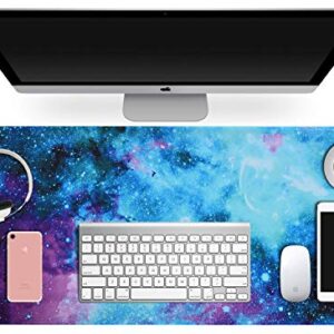 iKammo Large Galaxy Desk Mat Mouse Pad Big DeskPad Desk Cover Extended Cute Computer Mouse Pad XXL Big Office Desk Mouse Mat/Pad with Waterproof Surface-Optimized Gaming Surface (XXL-038, Blue Galaxy)