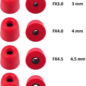 Xcessor FX4.5 (L) 4 Pairs of Memory Foam in Ear Earphone Large Size Earbuds. Replacement Ear Tips for All Popular in-Ear Headphones. Red