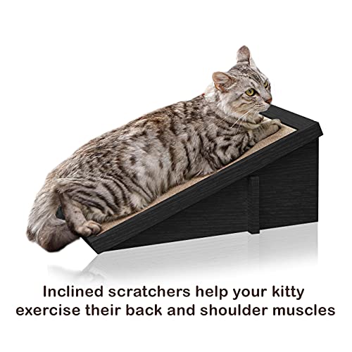 WAY BASICS Premium Cat Scratcher Incline Wedge Scratchy Ramp - Reversible zBoard Lasts 5X Longer (Free Silvervine Organic Catnip)