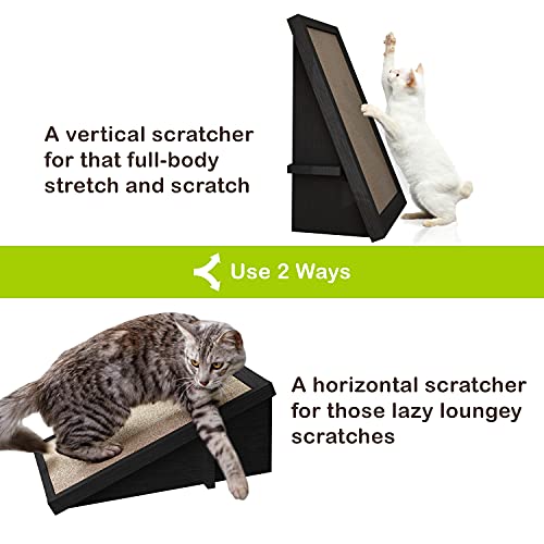 WAY BASICS Premium Cat Scratcher Incline Wedge Scratchy Ramp - Reversible zBoard Lasts 5X Longer (Free Silvervine Organic Catnip)