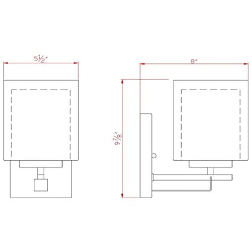 Design House 578153 Impala Traditional 1-Light Indoor Wall Light Dimmable with Double Glass for Bathroom Bedroom Hallway, Rustic Bronze