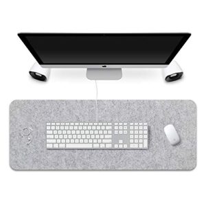 firebee extended gaming mouse pad non-slip desk pad protector office writing mat felt base 0.12 inch thick (light gray)