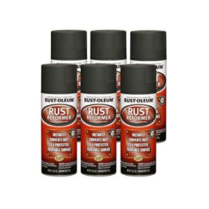 rust-oleum 248658-6pk rust reformer spray, 10.25 oz, black, 6 pack