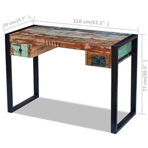 vidaXL Desk Solid Reclaimed Wood Workstation Computer Desk Home Office Table