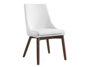 casabianca furniture creek white eco-leather/walnut legs dining chair by casabianca home,
