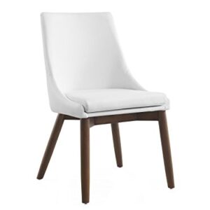 Casabianca Furniture CREEK White Eco-Leather/Walnut Legs Dining Chair by Casabianca Home,