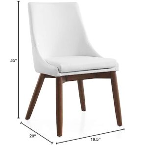 Casabianca Furniture CREEK White Eco-Leather/Walnut Legs Dining Chair by Casabianca Home,
