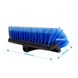 CarCarez Heavy Duty Auto Wash 10" Flow-Thru Tri Level Brush Head,Blue, Pack of 1