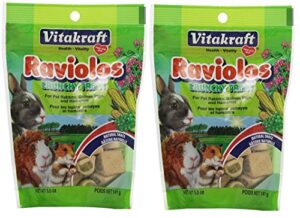 vitakraft raviolos crunchy treat for pet rabbits, guinea pigs & hamsters, 10 ounce pouch