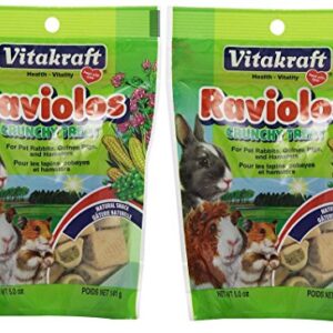 Vitakraft Raviolos Crunchy Treat for Pet Rabbits, Guinea Pigs & Hamsters, 10 Ounce Pouch