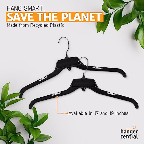 Hanger Central Heavy-Duty Black Plastic Closet Shirt Hangers, 17 Inch, 25 Pack