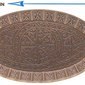 Alisveristime Turkish Ottoman Coffee Tea Beverage Serving Ellipse Tray (SMALL TRAY) (Copper)