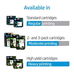 HP 64 | 2 Ink Cartridges with 4x6 Photo Paper | Black, Tri-color | Works with HP ENVY Photo 6200 Series, 7100 Series, 7800 Series, HP Tango and HP Tango X | N9J90AN, N9J89AN