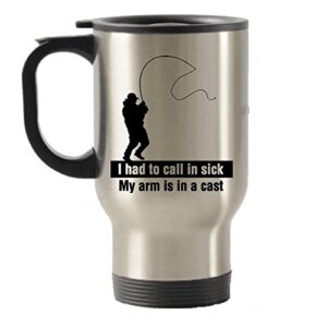 spreadpassion fishing i had to call in sick stainless steel travel insulated tumblers mug